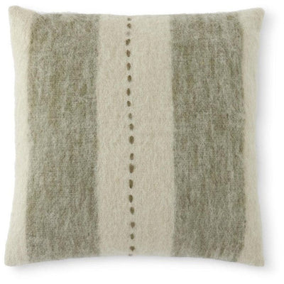 18" Woven Wool Striped Pillow