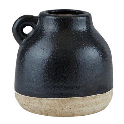 Black Artisan Dipped Vase - Medium