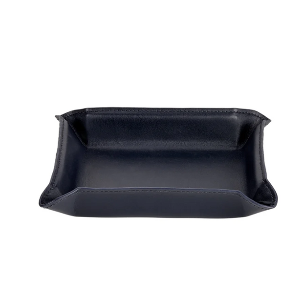 Leather Catchall Tray - Navy