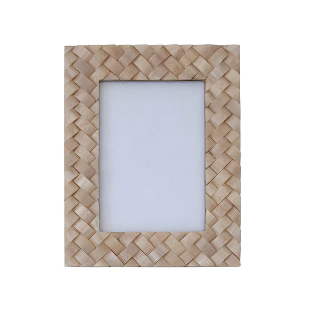 Weave & Cross Frame, White, 4x6 Photo, 8, Resin