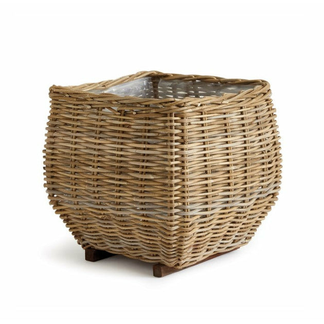 Small Wicker Fishing Basket - 7.5 x 6 x 5.5 Handle - Brown