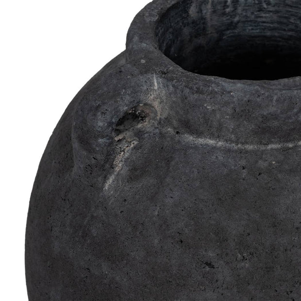 Black Bulbous Jug with Handle