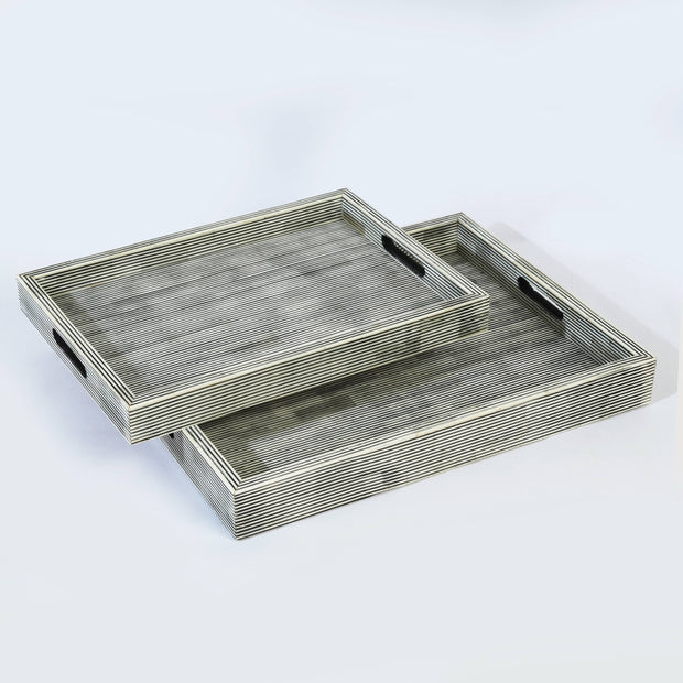 Pinstripe Bone Inlaid Decorative Trays