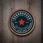 Bucking Bronco Leather Coaster Set