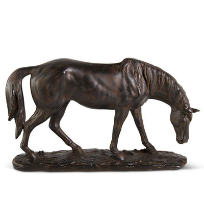 11.25" Brown Resin Horse w/Bronze Finish