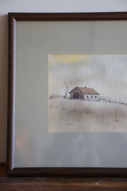 Vintage Original Barn Watercolor #2