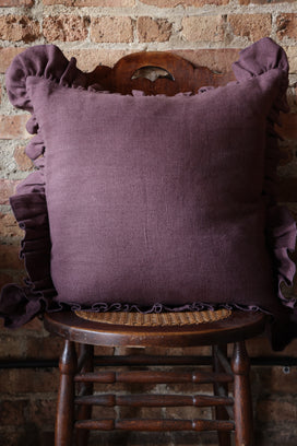 Anika Solid Ruby Pillow W/Ruffle
