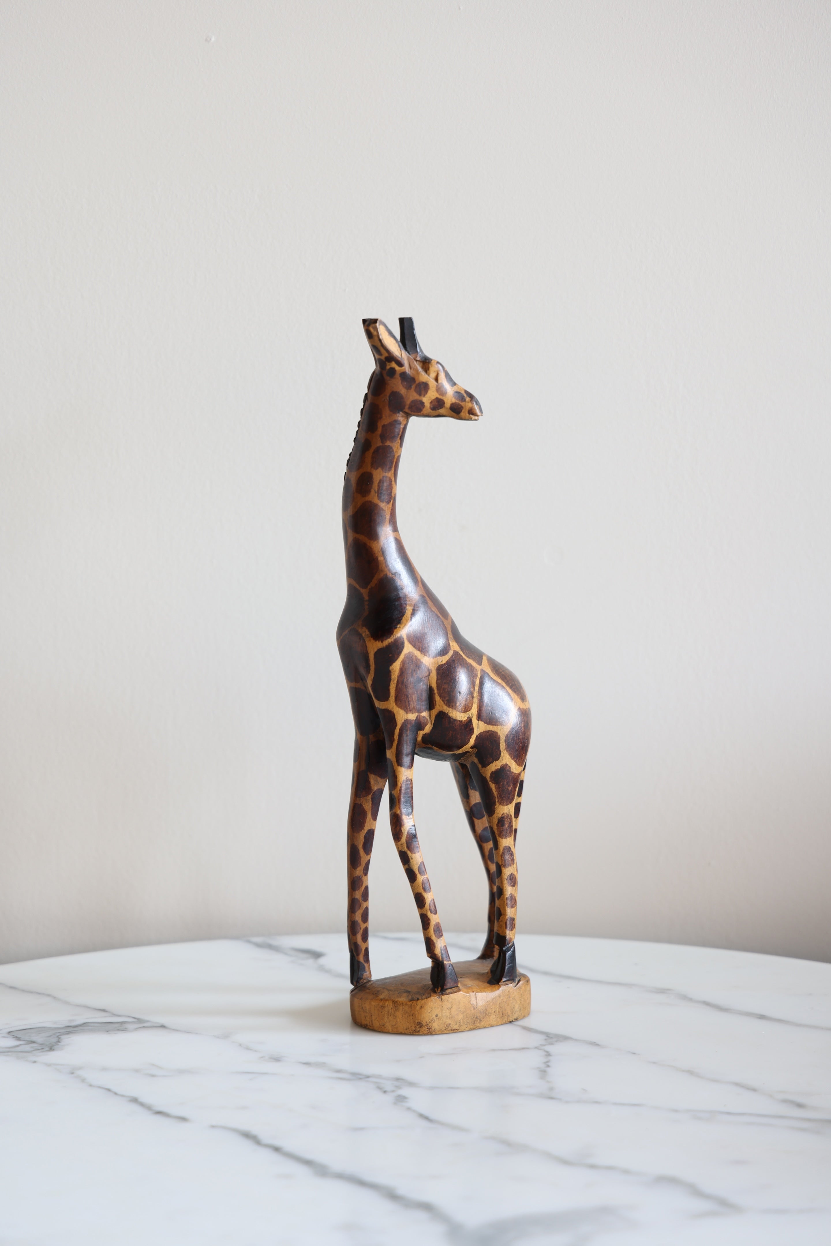 Vintage 1980 Hand Carved Wooden Giraffe from Kenya