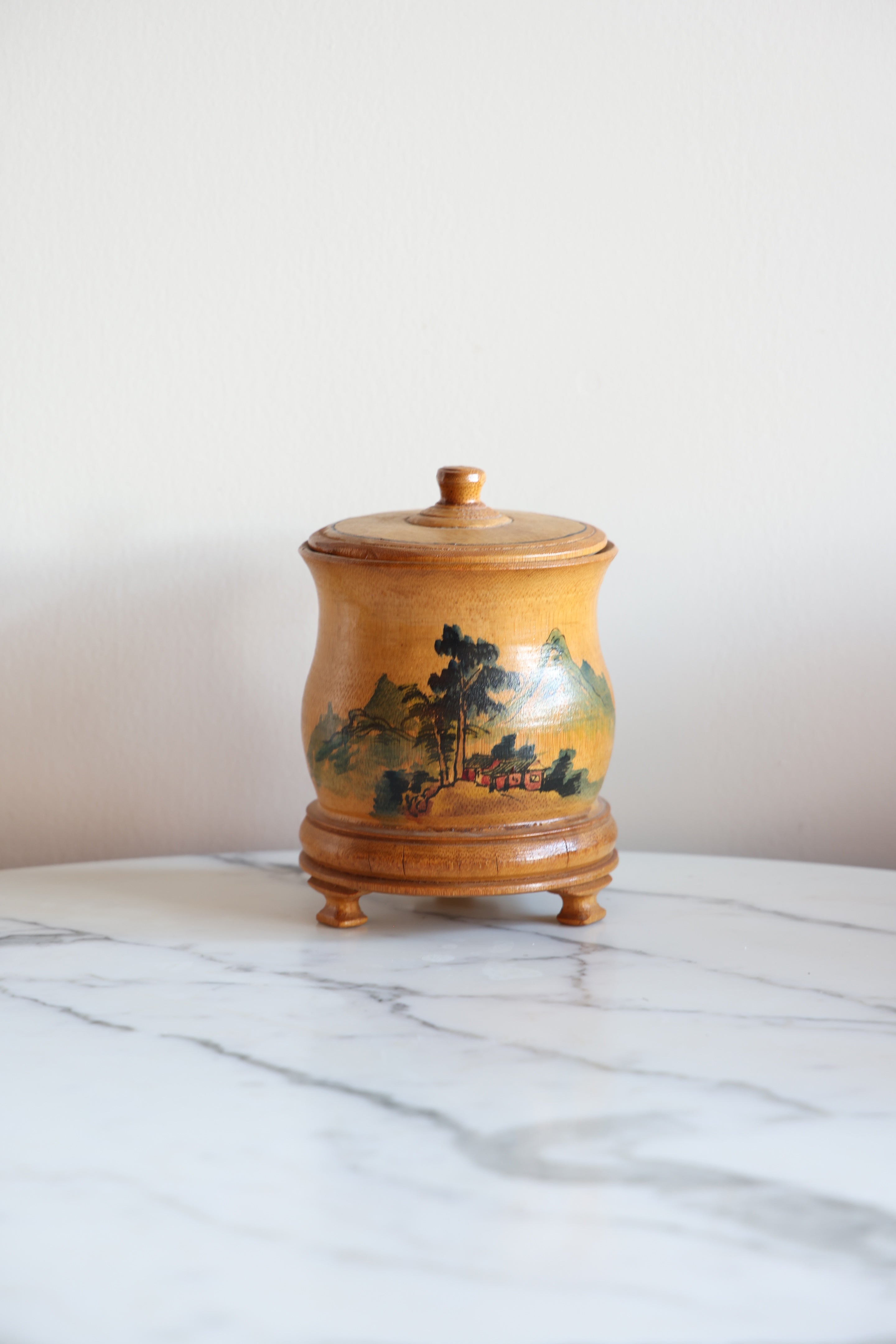 Hand Painted Wooden Container