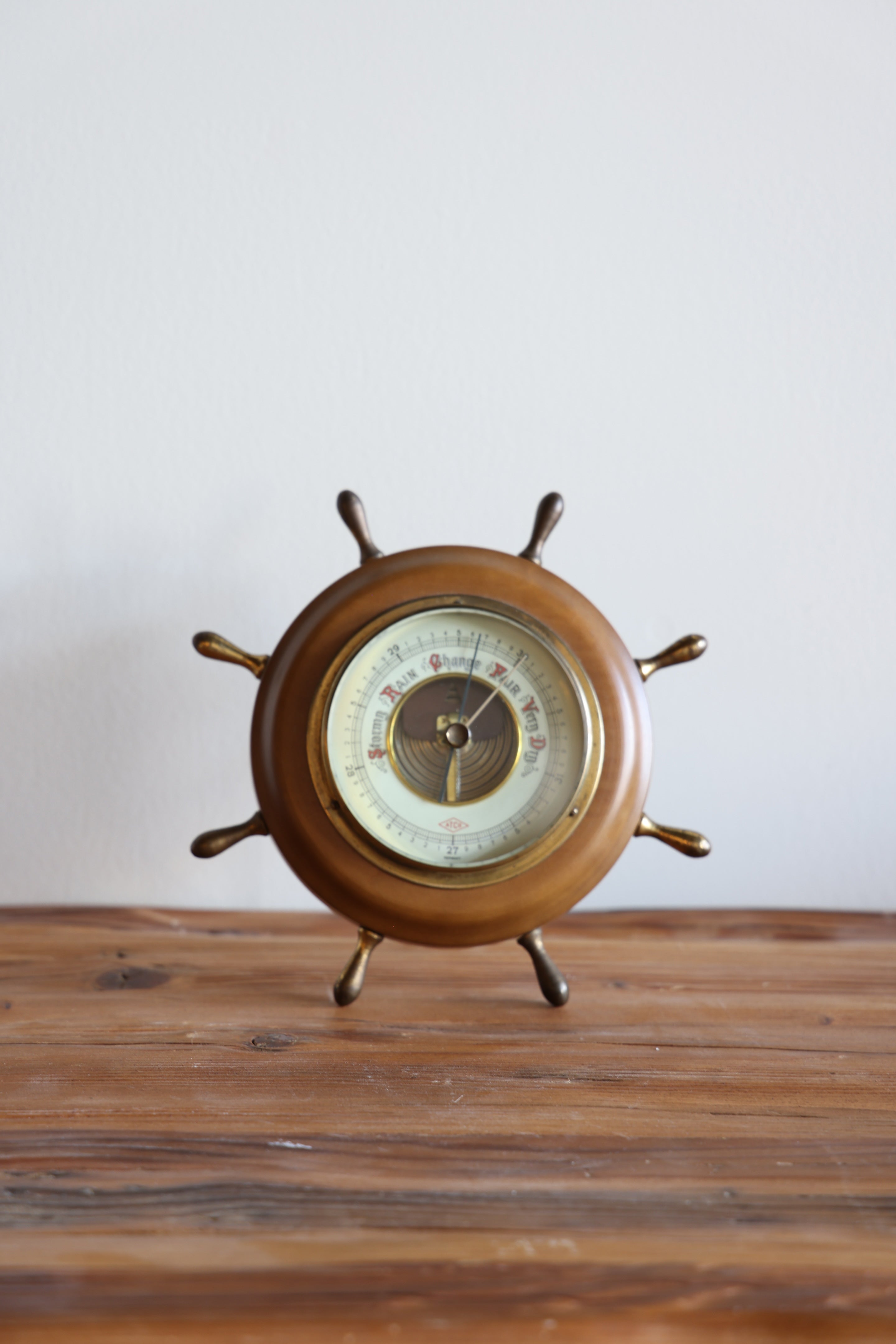 Wooden Ship Steering Wheel Clock