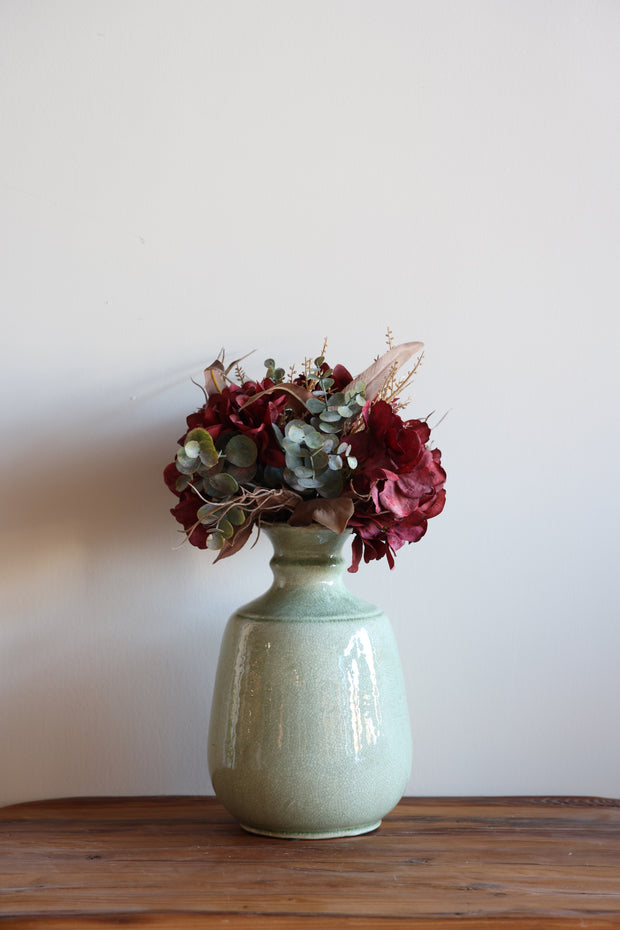 14" Burgundy Faux Dried Floral Bundle