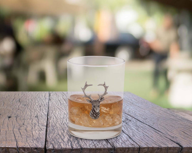 Elk Head Double Old Fashion Bar Glass