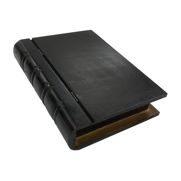 10" Black Wood Hollow Book Safe Storage Box
