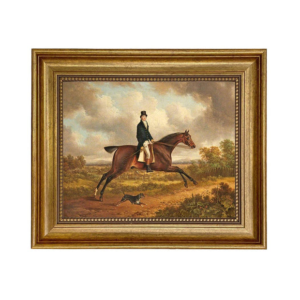 Down the Path Equestrian Fox Hunt Scene Oil Painting Print