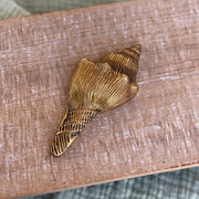 4" Antiqued Brass Conch Shell Paper Weight