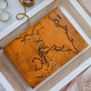 World Map Handmade Leather Journal - 7x5