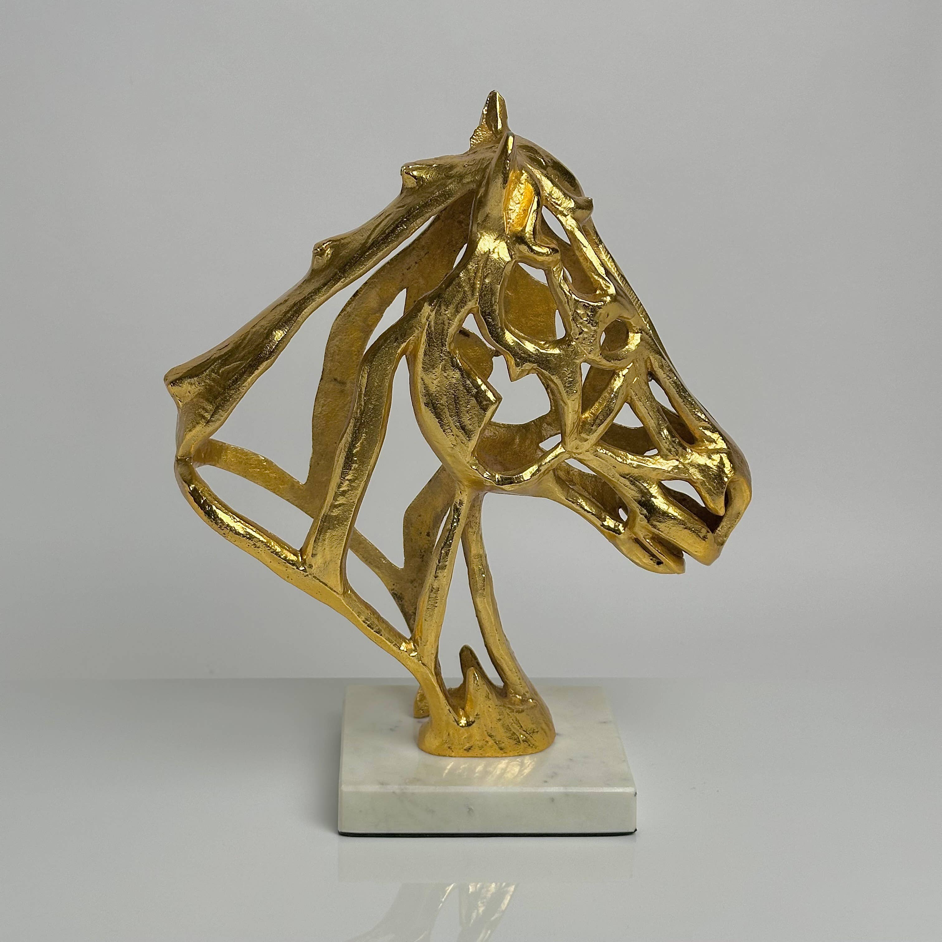 Horse on Gold Marble Base