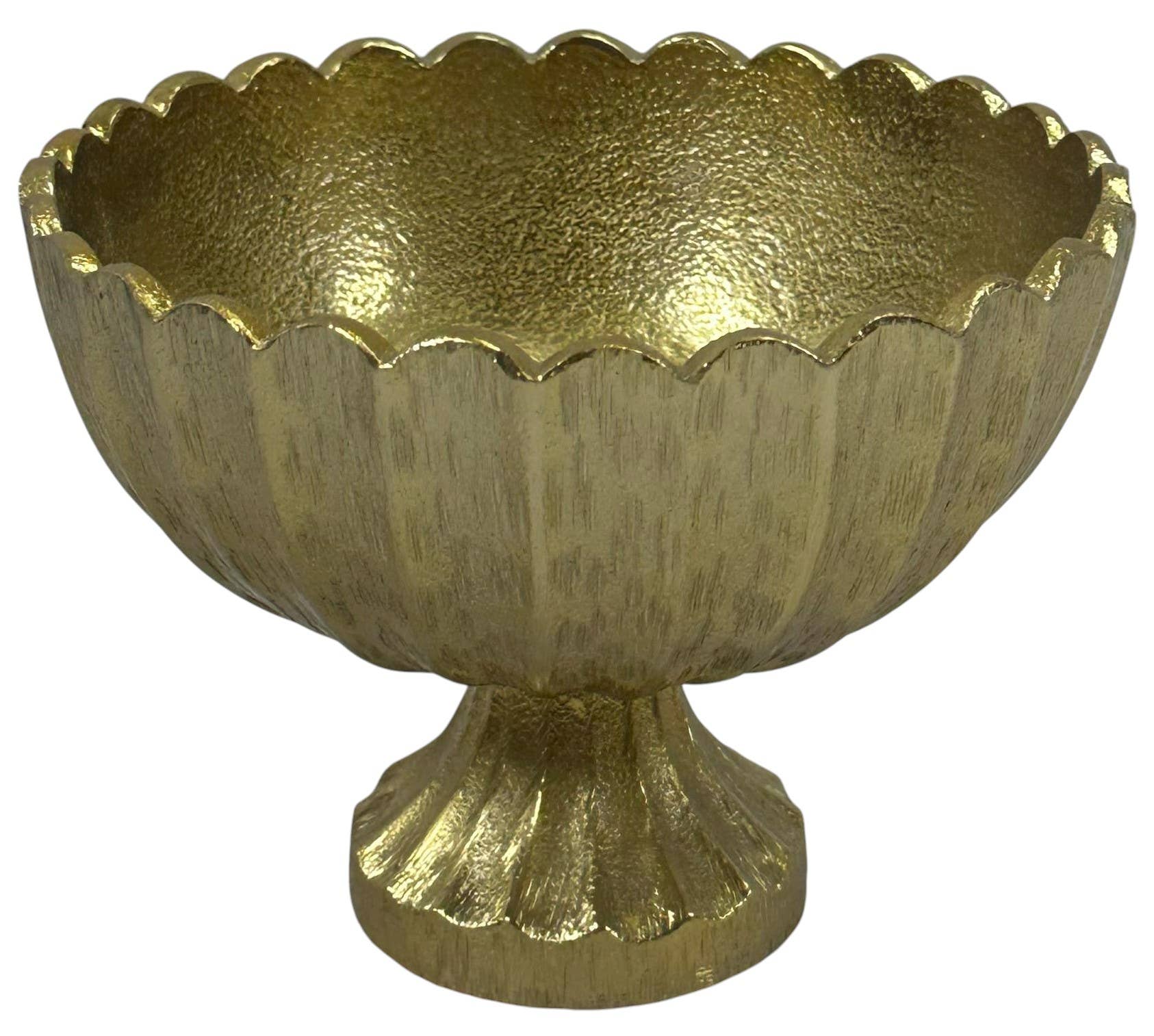 Gold Aluminum Pedestal Bowl
