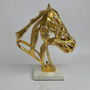 Horse on Gold Marble Base