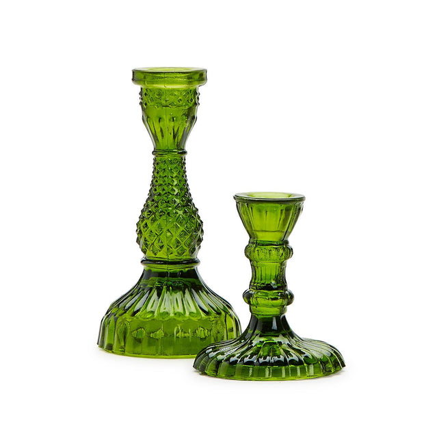 Casa Verde Moss Glass Candlestick