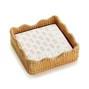 Scalloped Edge Basket Weave Cocktail Napkin Holder