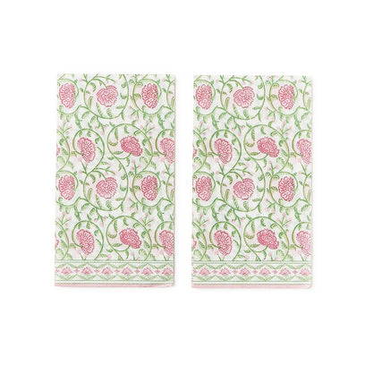 Floral Block Print 3-Ply Paper Dinner Napkin / Guest Towel