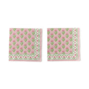 Floral Block Print 3-Ply Paper Cocktail Napkin