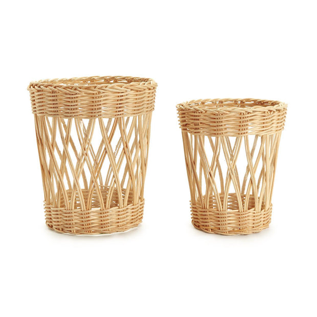 Natural Wicker Wrapped Glass Vase