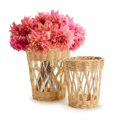 Natural Wicker Wrapped Glass Vase