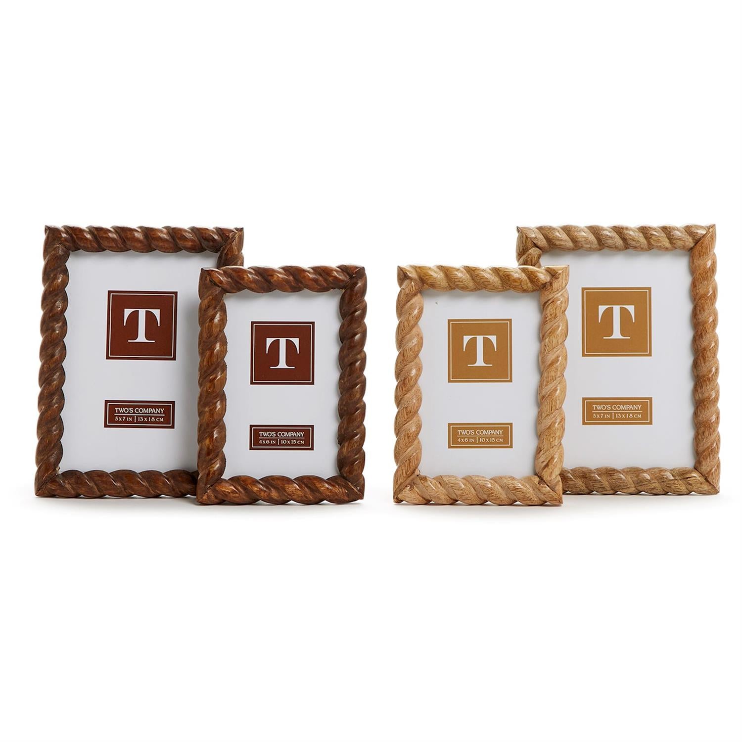 Hand-Carved Twist Picture Frame (Assorted Colors)