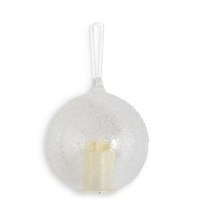 Glass LED Flicker Round Ornament