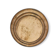 Burled Wood Pattern Round Tray (Decorative use only)