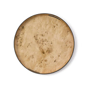 Burled Wood Pattern Round Tray (Decorative use only)