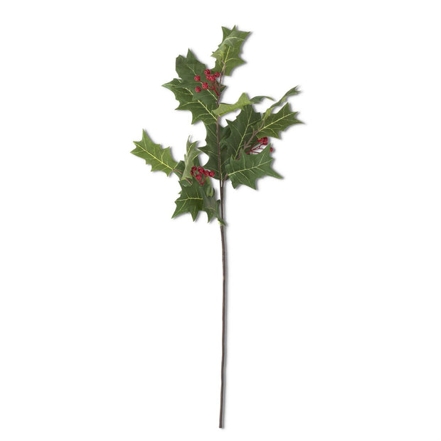 30" Holly w/Red Berry Stem