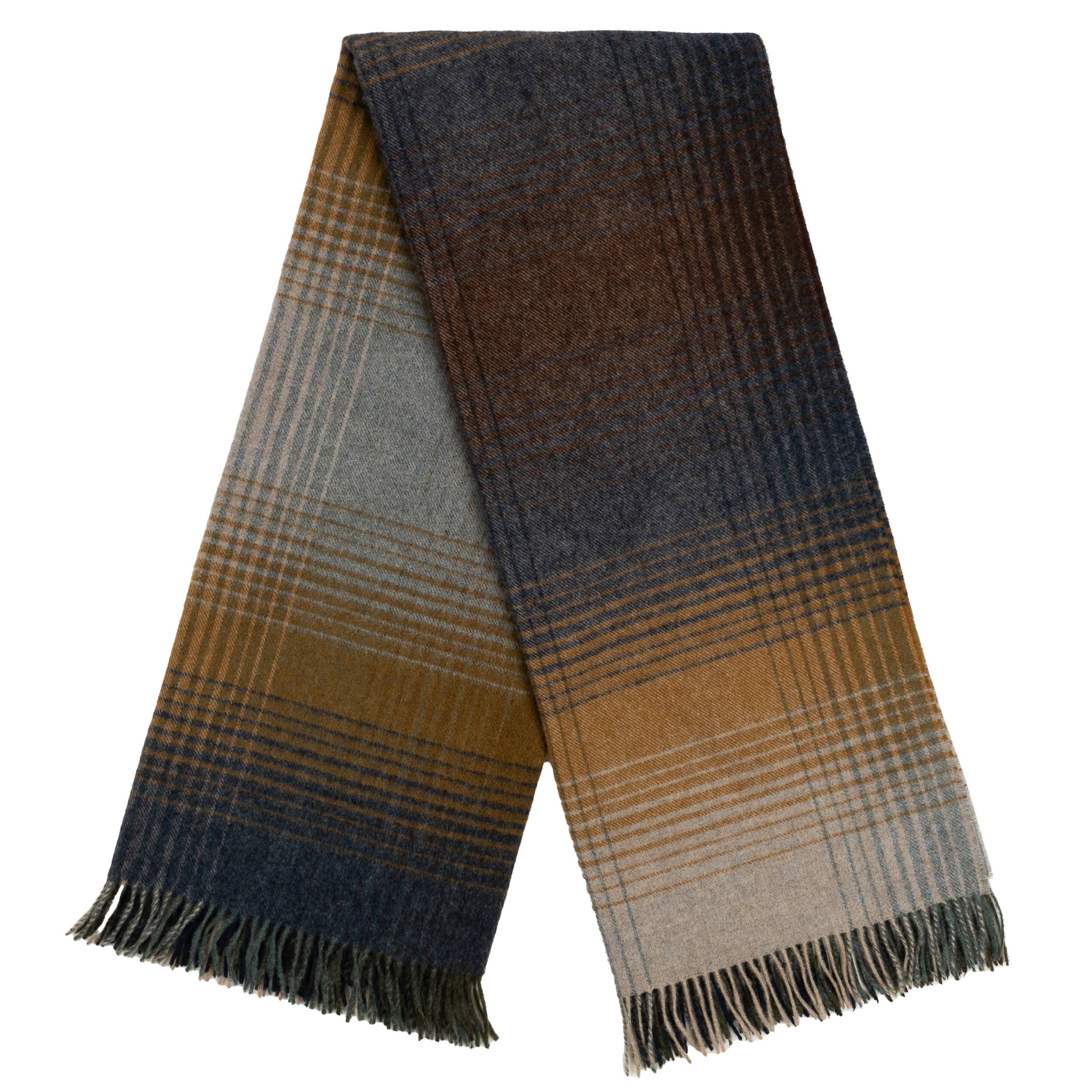 Highland Tweeds Shetland Lambswool Ombre Throw (Blue)