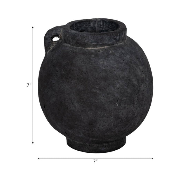 Black Bulbous Jug with Handle