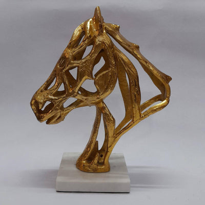 Horse on Gold Marble Base