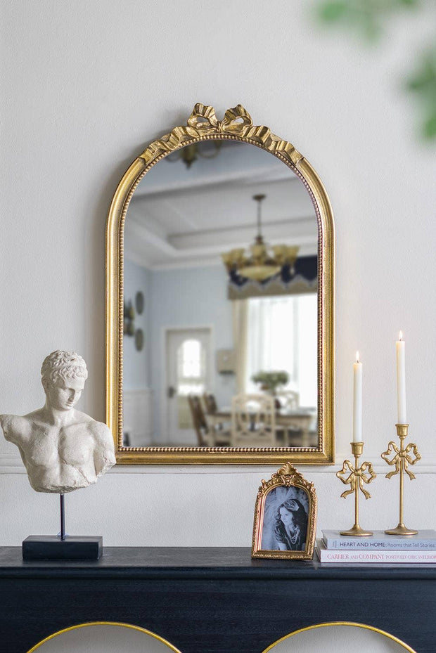 S/2 Gold Bow Candle Holders