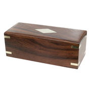 8-1/2" Wood Box with Brass Diamond Inlay