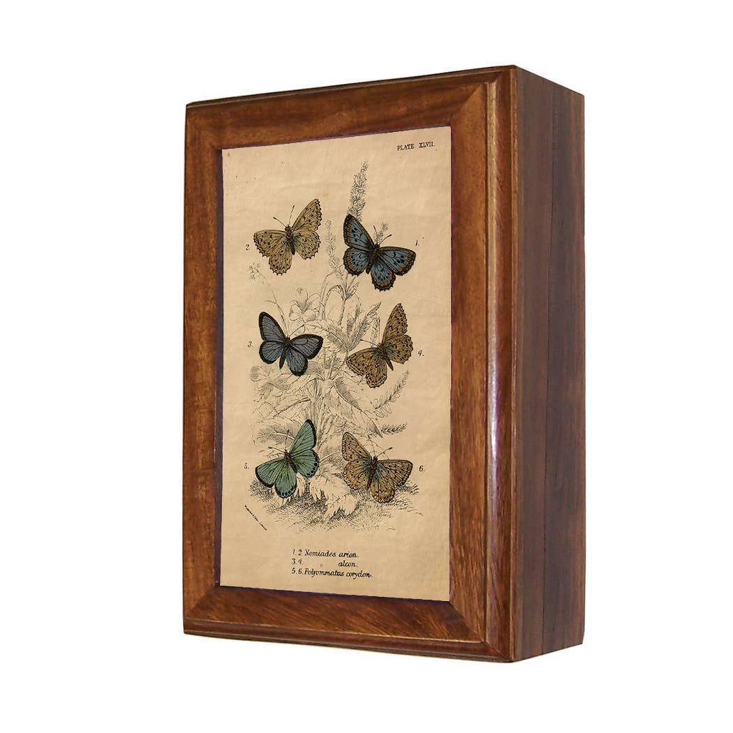 Vintage Butterfly Decorative Solid Wood Trinket Boxes