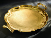 Gilded Round Tray w/Handles