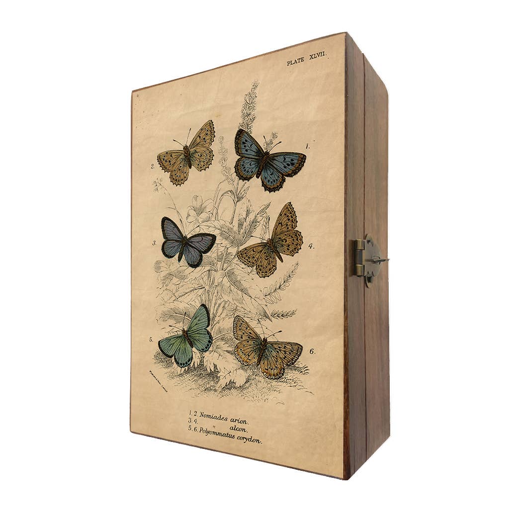 Vintage Butterfly Decorative Solid Wood Trinket Boxes