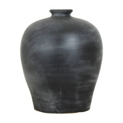 Eros Black Terracotta Small Mouth Vase