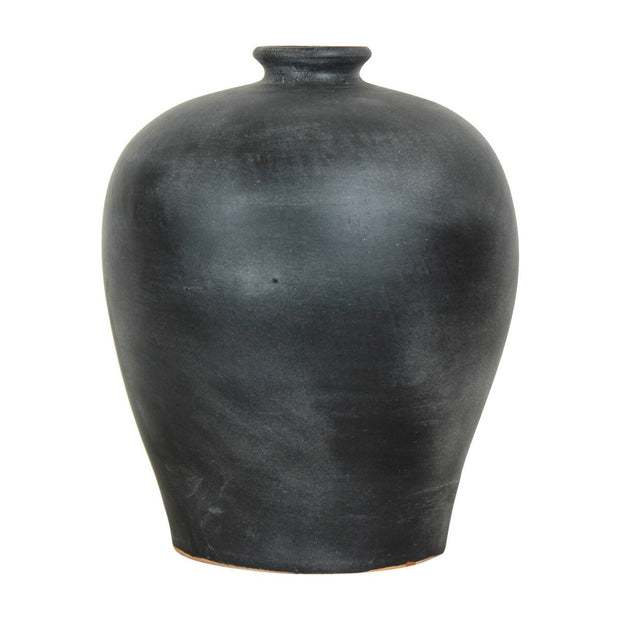 Eros Black Terracotta Small Mouth Vase