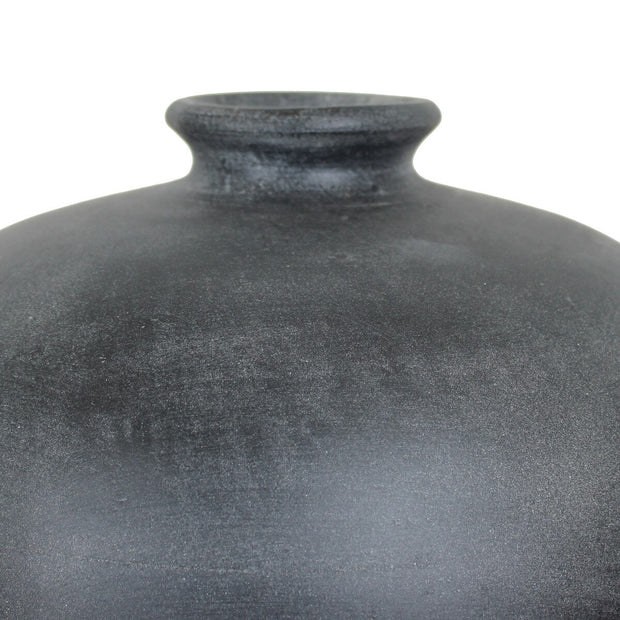 Eros Black Terracotta Small Mouth Vase