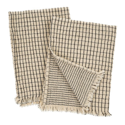 Stripe & Check Reversible Tea Towel