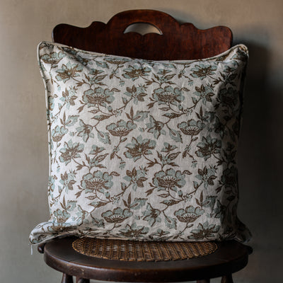 Java Oak Celadon linen cushion 50x50cm