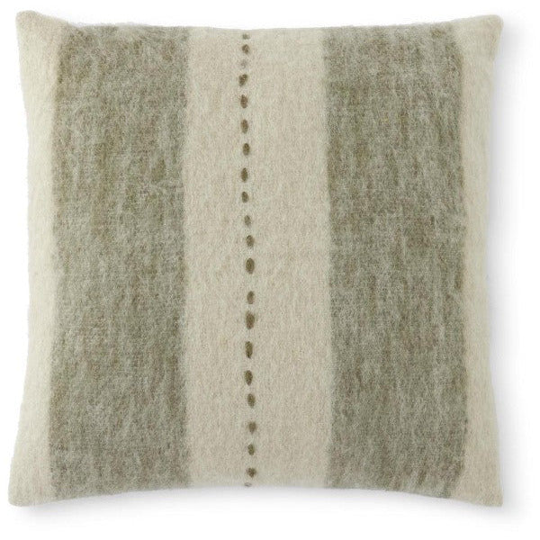 18" Woven Wool Striped Pillow