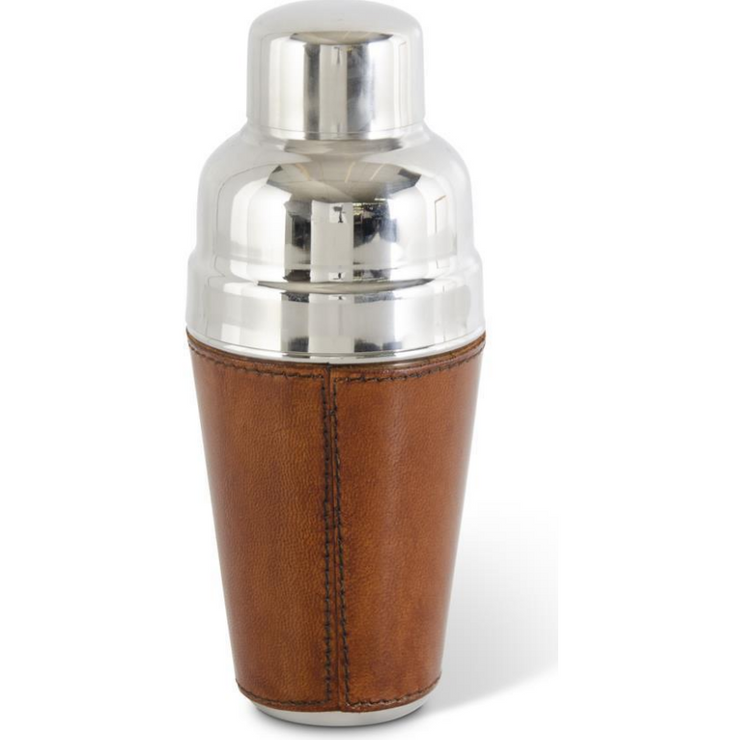 9" Brown Leather Cocktail Shaker