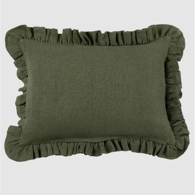 Anika Solid Olive Pillow - 14"x20"